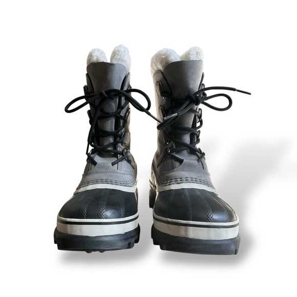 SOREL Womens Caribou WP Durable Waterproof Winter Grey Stone Boot Size 7 EU 38 - Picture 5 of 9